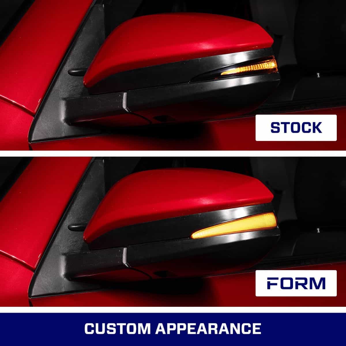 Form Sequential Led Mirror Lights For Toyota 4Runner / Rav4 (Pair) 4 Original mirror lamp above and the FORM smoked lamp below.