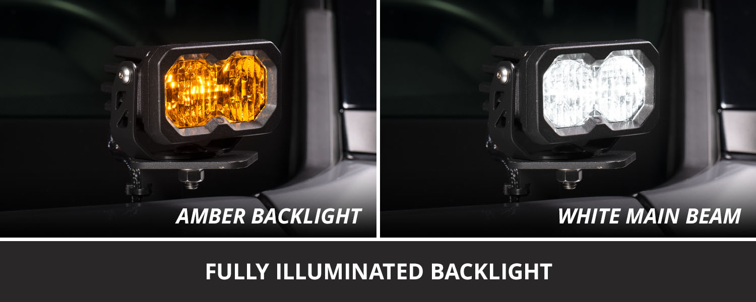 Diode Dynamics C2 2.0 Led Ditch Light Kit For Toyota Rav4 47 C2 Amber backlight versus White main beam on the RAV4; the accent and main beam are separate functions.