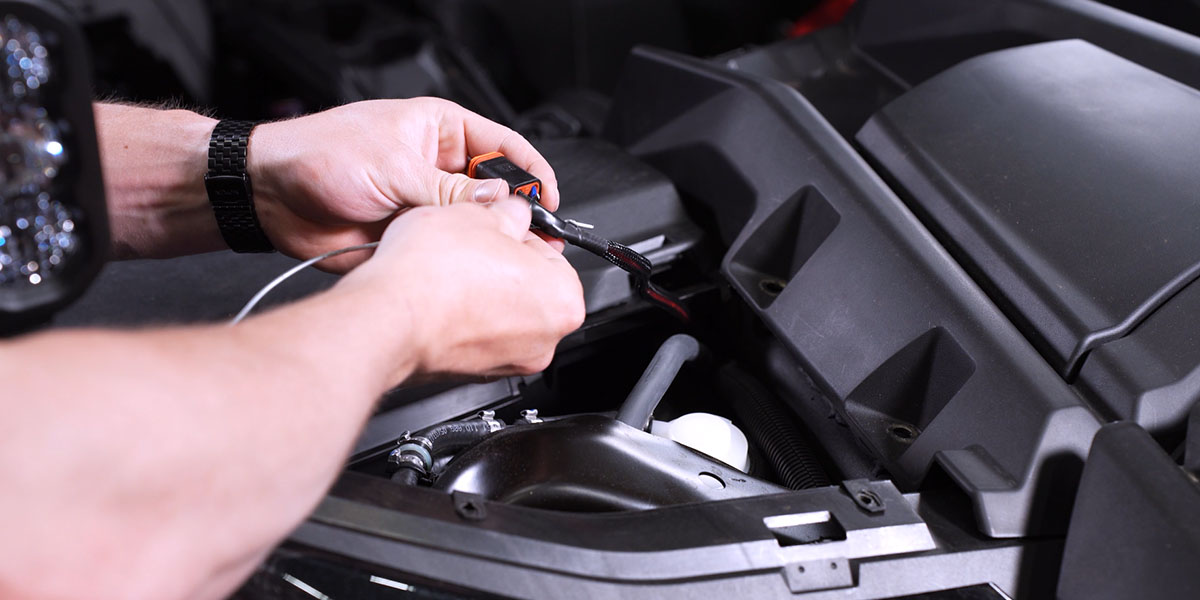 Can-Am Maverick X3 A-Pillar Light Installation Guide 22 Route and connect the passenger-side DT lead.