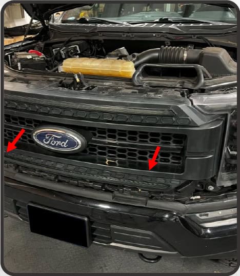 2021–2023 Ford F-150 Morimoto 4Banger Fog Light Installation Guide 11 Morimoto installation illustration: remove the trim and grille (7 of 7).