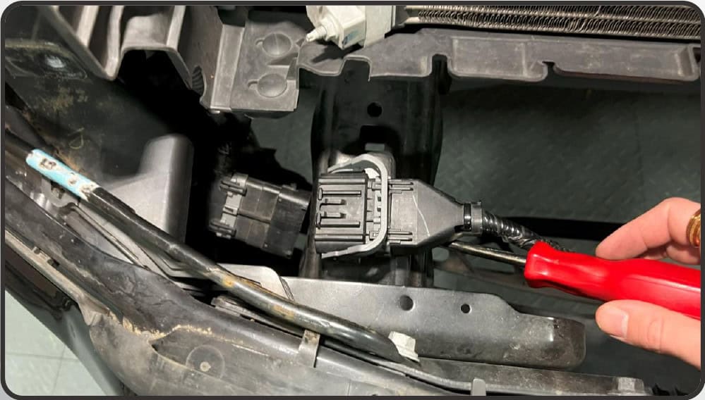 2021–2023 Ford F-150 Morimoto 4Banger Fog Light Installation Guide 14 Morimoto installation illustration: remove the bumper and factory fogs (3 of 10).