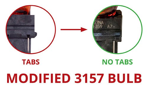 F-150 Led Replacement Bulb Installation Guide 2 Only a matching factory 4257 reverse-light application uses this documented 3157 tab modification.