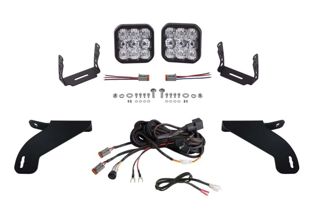 How To Plan A 2021–2023 Ford F-150 Lighting Upgrade 8 Two SS5 pods with F-150 bumper brackets, hardware and wiring