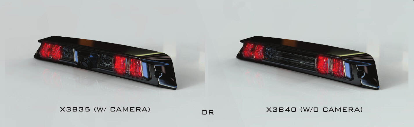 F-150 Morimoto X3B Third Brake-Light Installation Guide 1 X3B35 camera housing and X3B40 non-camera housing, as shown in Morimoto’s manual.