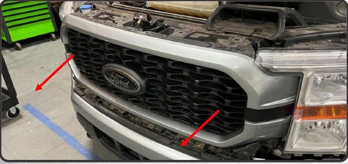 2021–2023 F-150 Morimoto Xb Evo &Amp; Evo Hybrid Installation Guide 13 Pull the released grille assembly forward