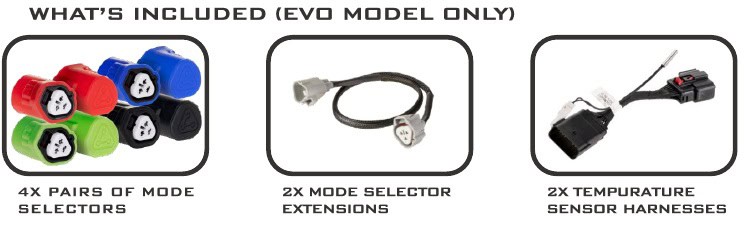 2021–2023 F-150 Morimoto Xb Evo &Amp; Evo Hybrid Installation Guide 2 Evo-only mode keys, extensions and temperature-sensor harnesses