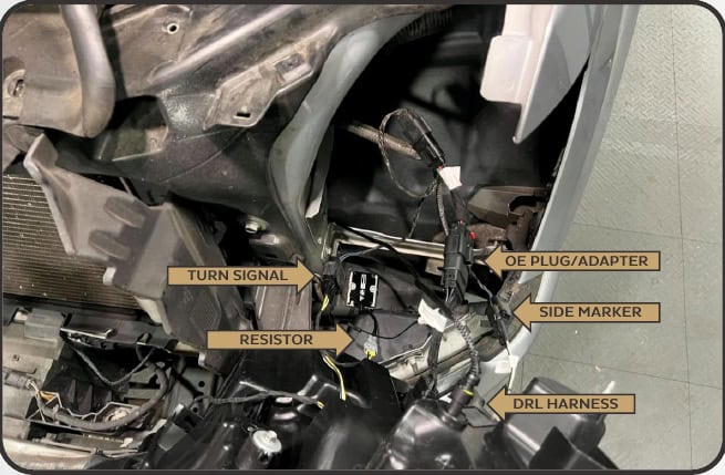 2021–2023 F-150 Morimoto Xb Evo &Amp; Evo Hybrid Installation Guide 31 Headlight connector locations and wiring labels