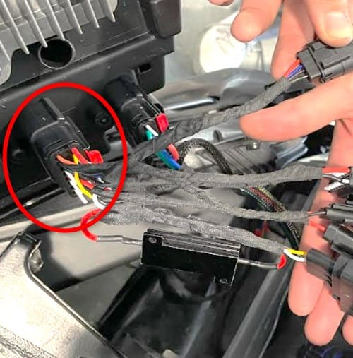 F-150 Elite Headlight Installation Guide | Bts Lighting 19 Connecting the adapter harness to the Ford F-150 Elite LED Headlight