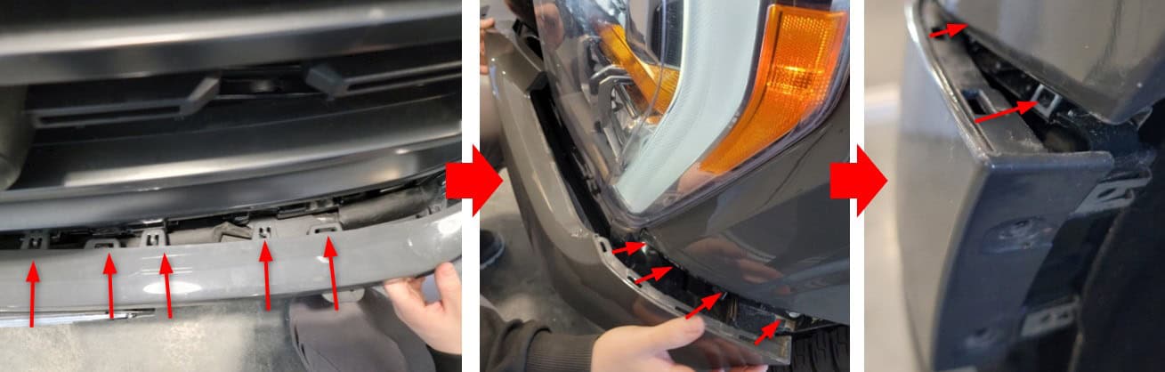 F-150 Elite Headlight Installation Guide | Bts Lighting 28 Reinstalling the Ford F-150 mid-bumper trim panel