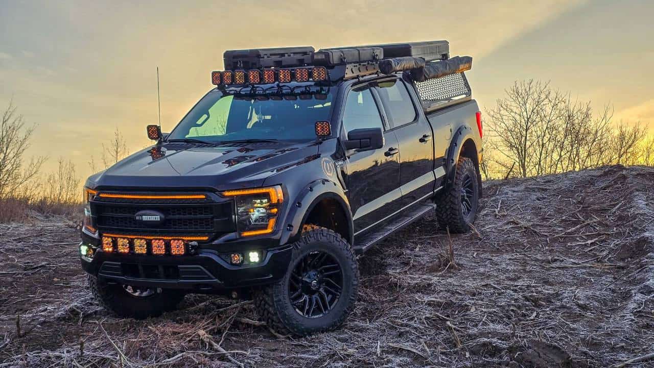 BTS Lighting F-150 with its factory-bumper pod and CrossLink lighting setup