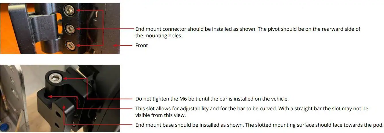 2021–2023 Ford F-150 Ss5 Crosslink Installation And Backlight Guide 15 End-mount orientation and the M6 bolt to leave loose until vehicle installation.