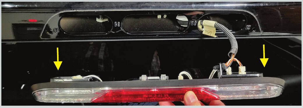 F-150 Morimoto X3B Third Brake-Light Installation Guide 3 Support the original lamp as it comes away from the cab.