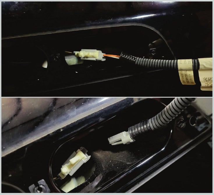 F-150 Morimoto X3B Third Brake-Light Installation Guide 5 Disconnect the original lamp wiring and move it through the cab opening.