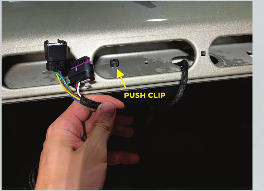 F-150 Morimoto X3B Third Brake-Light Installation Guide 9 New pigtail routing and the push-clip location.