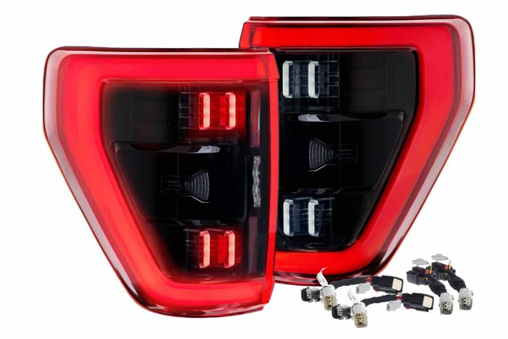 How To Plan A 2021–2023 Ford F-150 Lighting Upgrade 11 Morimoto LF734 Red F-150 tail-light pair with wiring