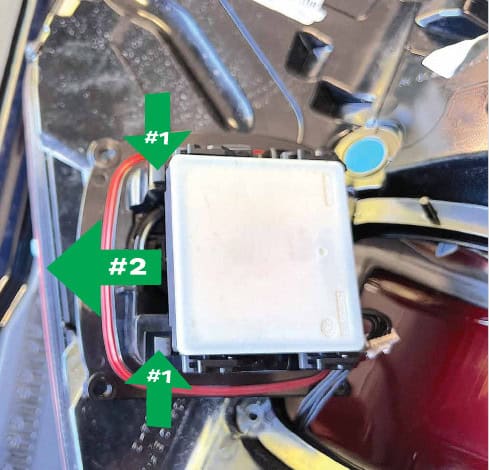 2021–2023 F-150 Morimoto Xb Tail-Light Installation Guide 13 Release the BLIS module from its two tabs