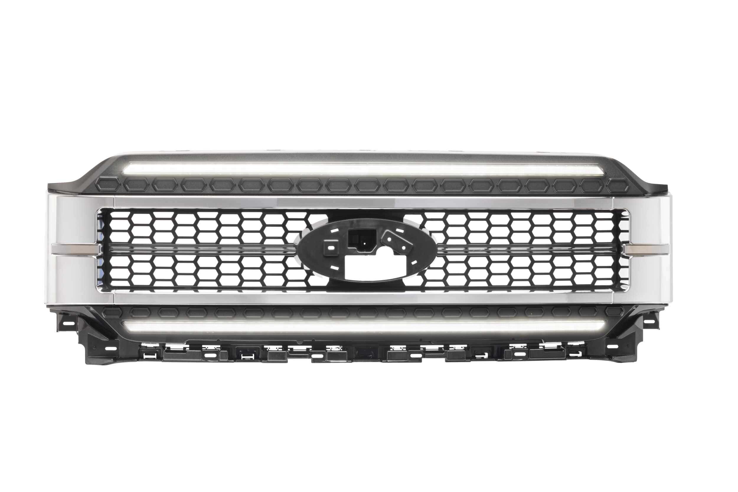 Morimoto Xbg Led Drl Grille For 2021–2023 Ford F-150 — Chrome / White 2 XBG23 Chrome / White DRL grille and application evidence