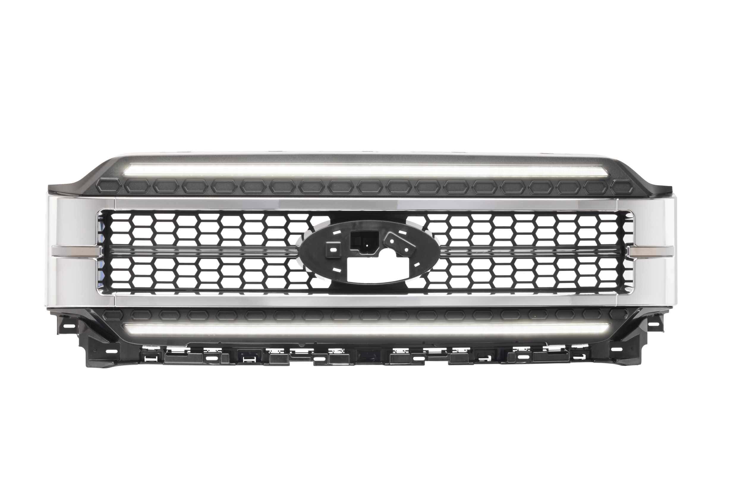 Morimoto Xbg Led Drl Grille For 2021–2023 Ford F-150 — Chrome / White 12 XBG23 Chrome / White DRL grille and application evidence