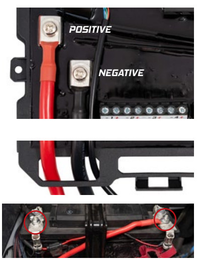 Jeep Jl D-Switch Hub Mount And Wiring Guide 6 Battery connections and cable routing at the D-Switch hub