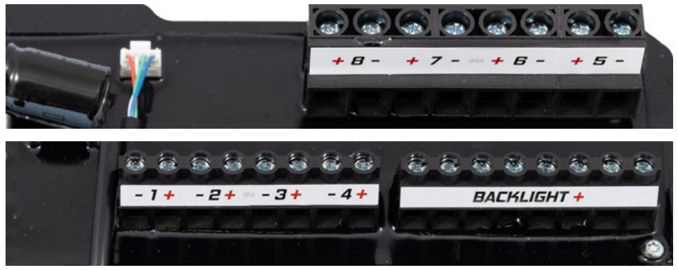 Jeep Jl D-Switch Hub Mount And Wiring Guide 8 Labelled positive, negative and backlight terminals