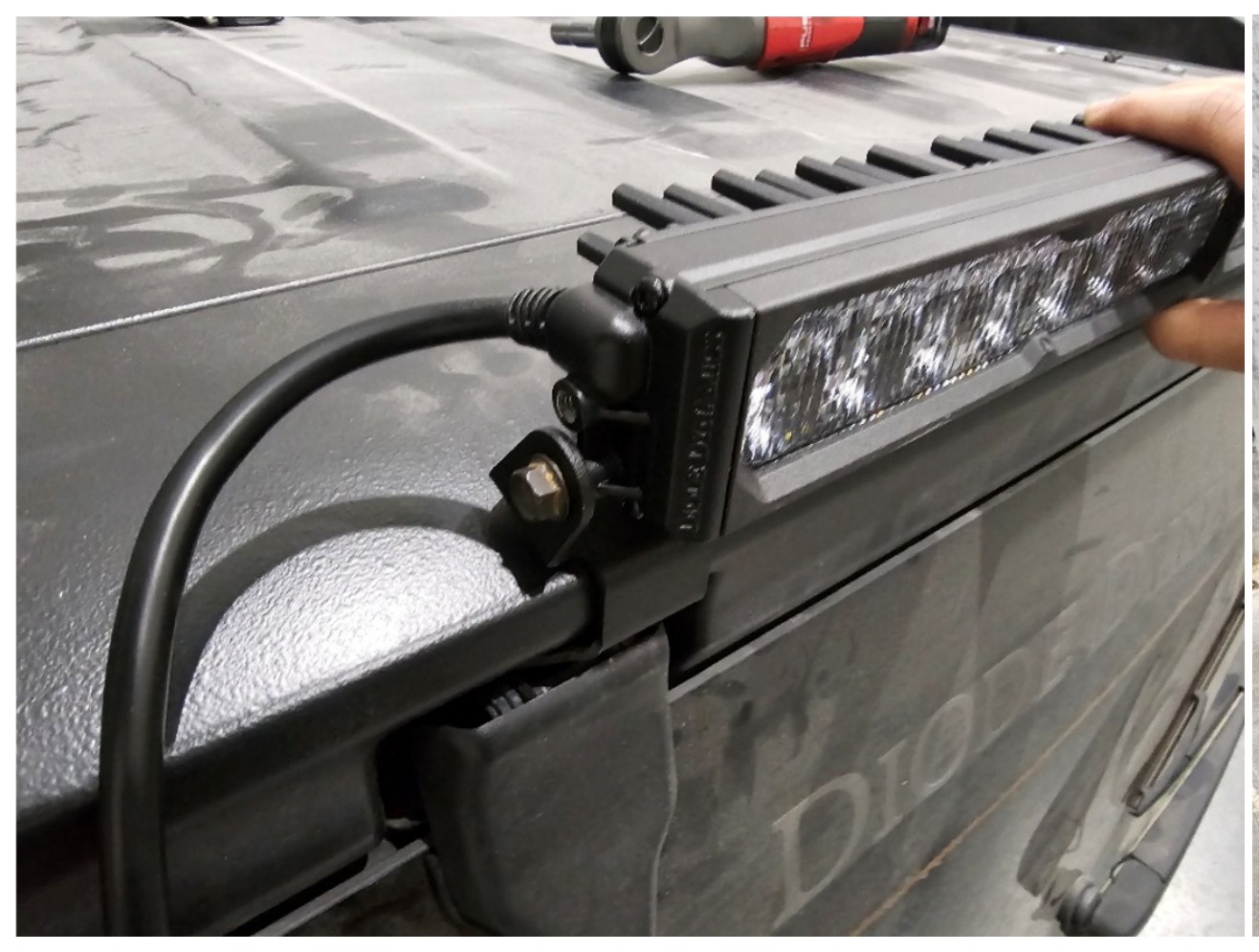 Jeep Jl Rear Hardtop Ss30 Light Bar Installation 6 Secure and centre the bar. Manufacturer installation photograph.