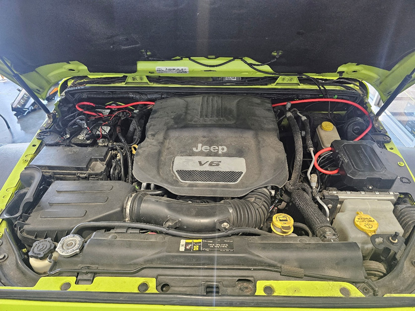 Jeep Jk D-Switch Hub Mount And Wiring Guide 6 Route the power cable. Original Diode Dynamics Jeep JK installation photograph.