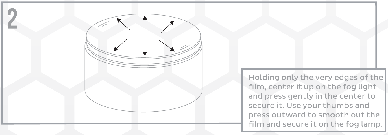 4Runner Xb Evo Clear Film Application Guide 3 Original Lamin-X diagram 2: general round-lens application, not the 4Runner film shape.