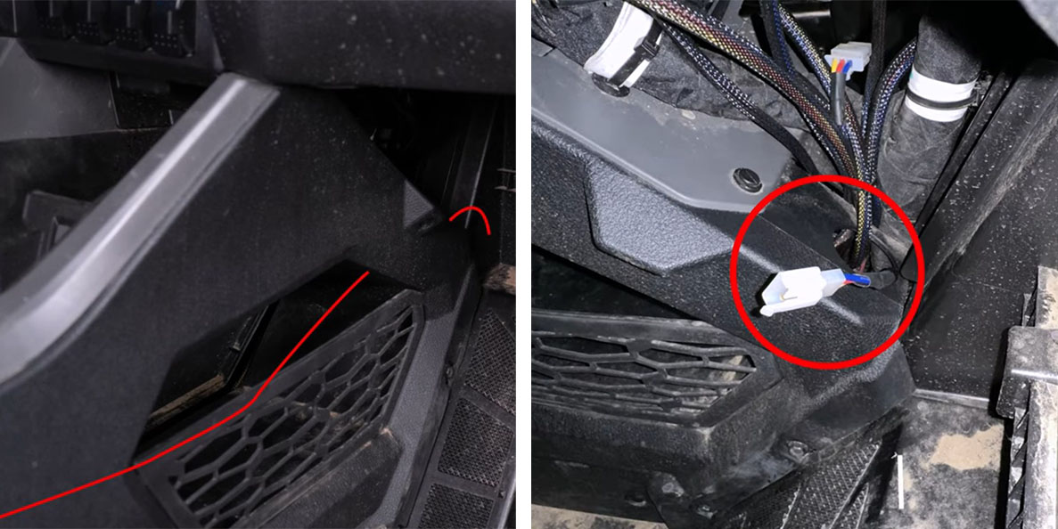 Polaris Rzr Pro Xp / Turbo R Ss5 Crosslink Roof Installation Guide 10 Continue the switch lead to the passenger-side kick-panel opening.