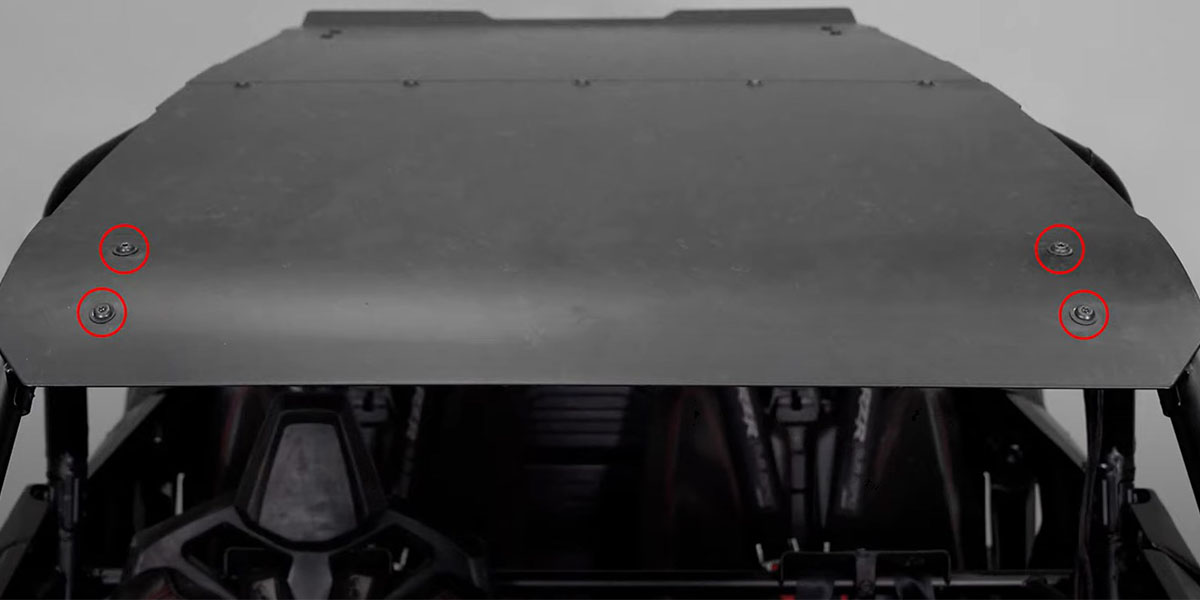 Polaris Rzr Pro Xp / Turbo R Ss5 Crosslink Roof Installation Guide 19 Remove the four original roof bolts shown.