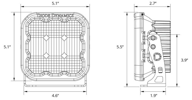 Polaris Rzr Pro Ss3 / Ss5 A-Pillar Installation Guide 36 Original individual SS5 pod dimensions for clearance planning.