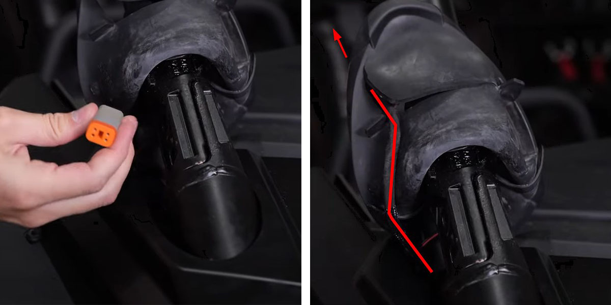 Polaris Rzr Pro Ss3 / Ss5 A-Pillar Installation Guide 22 Bring the passenger-side connector through the boot slot.