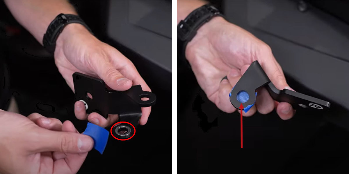 Polaris Rzr Pro Ss3 / Ss5 A-Pillar Installation Guide 23 Tape the supplied washers inside the bracket to retain them during installation.