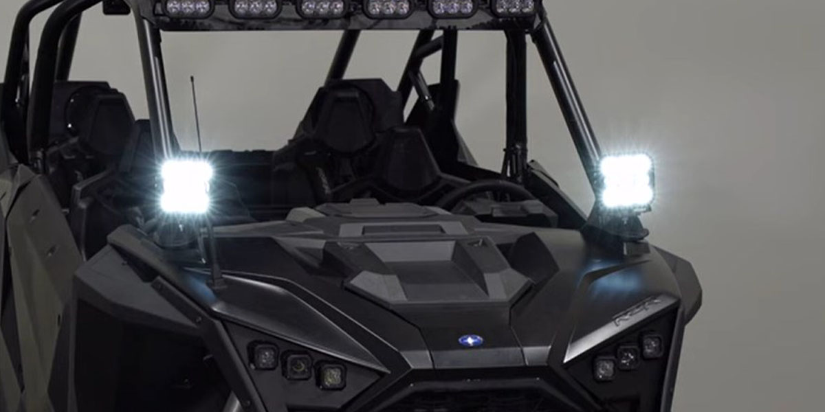 Polaris Rzr Pro Ss3 / Ss5 A-Pillar Installation Guide 33 Completed A-pillar installation shown with SS5 pods. Roof and other lights are separate.
