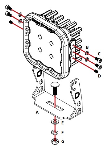 Polaris Rzr Pro Ss3 / Ss5 A-Pillar Installation Guide 35 Original SS5 U-bracket assembly drawing and labelled fasteners.