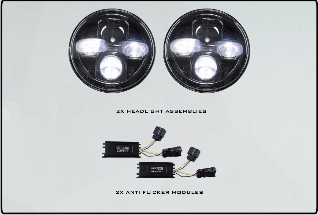 Jeep Jk Morimoto Sealed7 Headlight Installation 1 Package: two lamps and anti-flicker modules