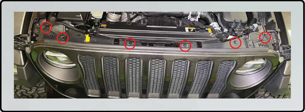 Jeep Jl / Jt Morimoto Super7 Headlight Installation 2 Six grille retainers