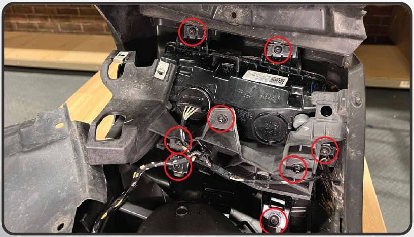 Jeep Jl/Jt Morimoto Xrgb Fender Chop Installation 7 T30 screws securing the original bracket.