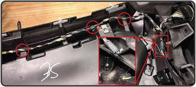 Jeep Jl/Jt Morimoto Xrgb Fender Chop Installation 8 Harness clips and side-marker connector.
