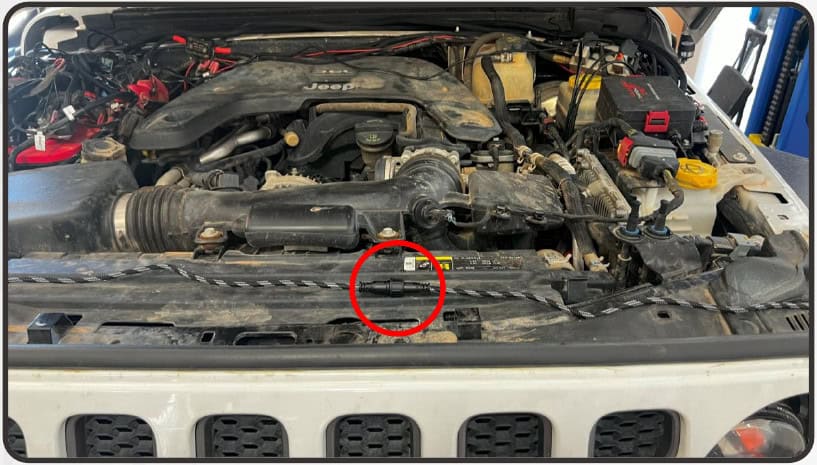 Jeep Jl/Jt Morimoto Xrgb Fender Chop Installation 20 Crossover connection at the centre of the upper radiator support.
