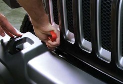 Jeep Jl Ss5 Bumper And Grille Installation Guide 1 Remove the original bumper-cover rivets as shown in the original two-pod and grille-kit manual.