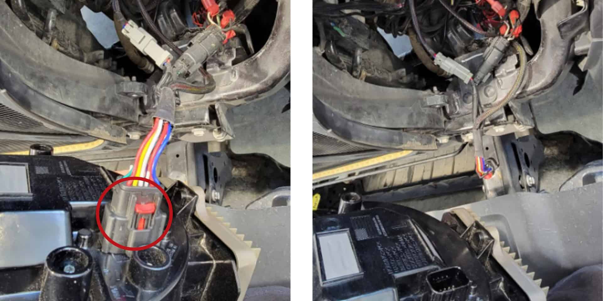 Jeep Jl / Jt Elite Headlight Installation 4 Jeep Wranger Headlight wire disconnection