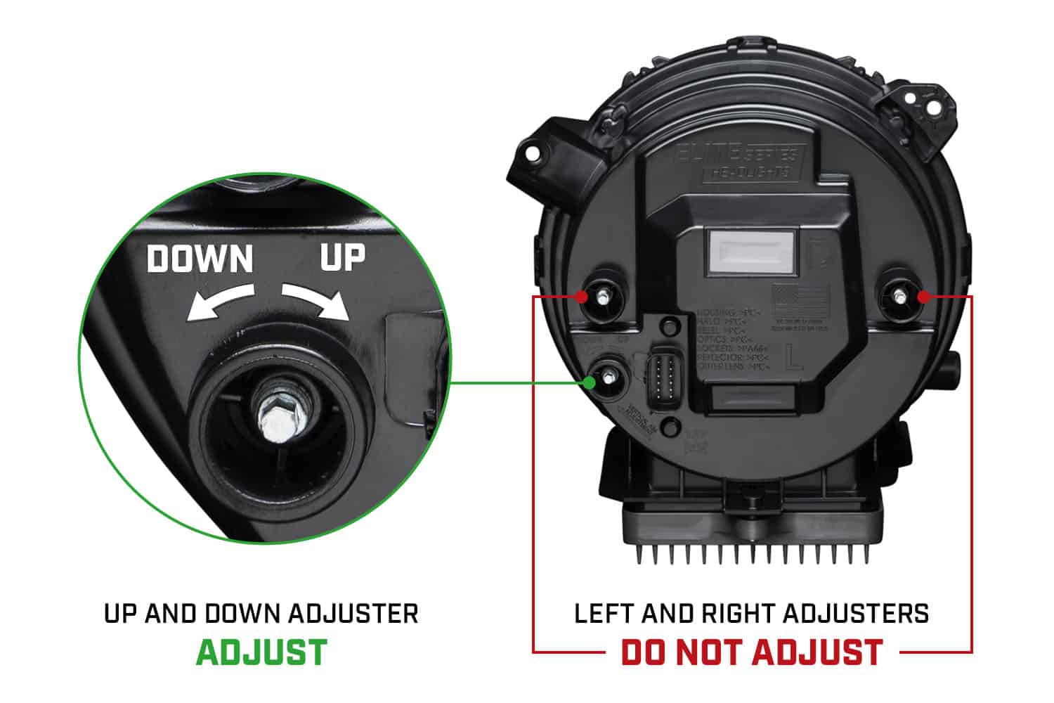 Jeep Jl / Jt Elite Headlight Installation 7 Jeep Headlight Aiming Screw Locations