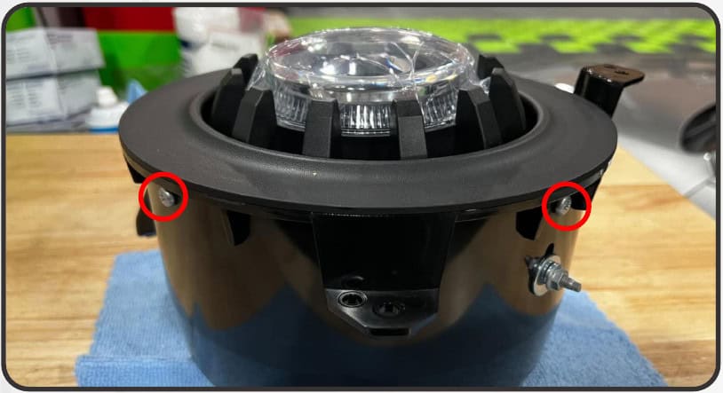 Jeep Jl/Jt Morimoto Super7 Halo Installation 2 Outer bezel screws around the Super7 assembly.