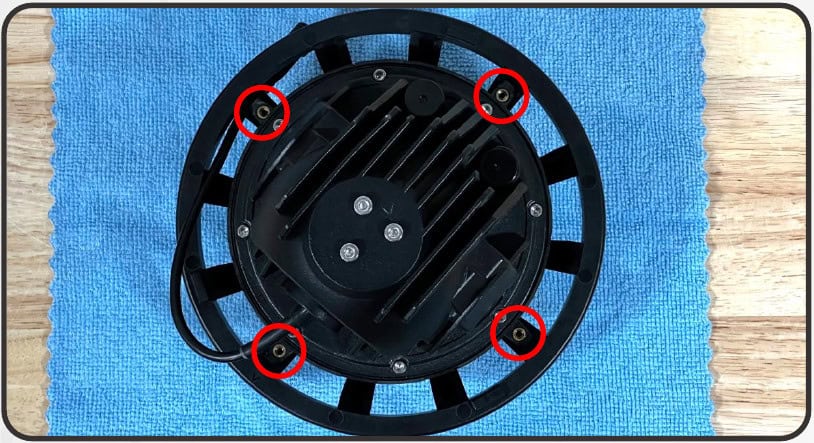 Jeep Jl/Jt Morimoto Super7 Halo Installation 4 Four threaded inserts on the rear of the projector.