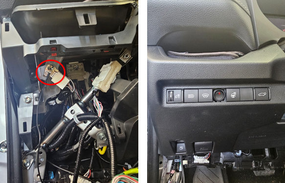 2019–2025 Toyota Rav4 Elite Add-On Fog-Light Installation Guide 16 Cabin switch installation and ground-point examples.