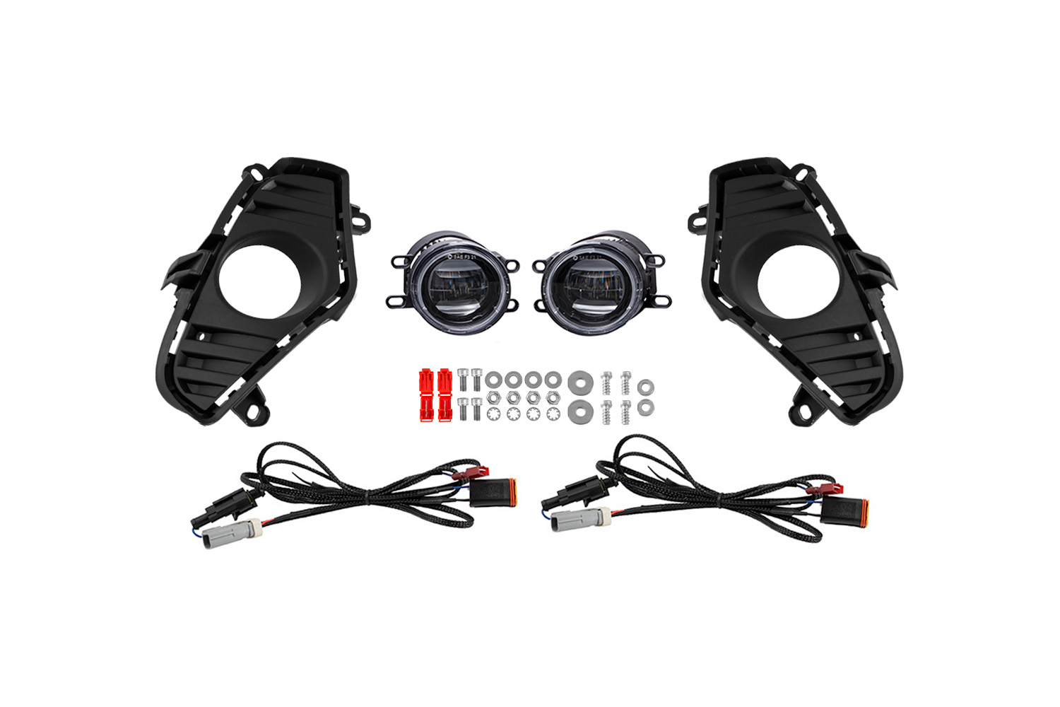 Diode Dynamics Elite Replacement Fog Light Kit For 2022–2025 Toyota Rav4 49 DD8825 Elite White RAV4 replacement kit with two lamps, bezels and factory-connector adapters. Representative kit photograph also used for the Dual Color option.