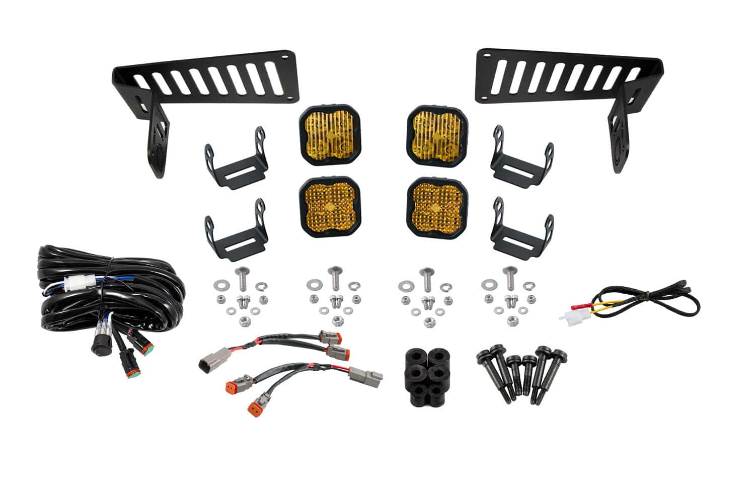 Diode Dynamics Ss3 Cowl Led Bracket Kit For 2018-2026 Jeep Jl Wrangler/Gladiator 4 Diode Dynamics DD6556 SS3 Cowl LED Bracket Kit for 2018-2026 Jeep JL Wrangler/Gladiator Yellow Pro