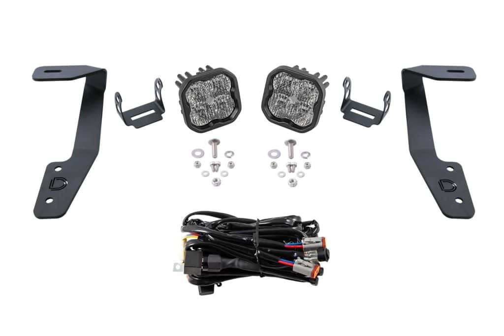 Diode Dynamics Ss3 Led Ditch Light Kit For Subaru Crosstrek/Wrx 61 DD6558 SS3 Sport White Subaru kit with vehicle brackets, hardware and wiring.