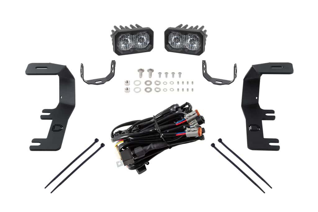 Diode Dynamics C2 2.0 Led Ditch Light Kit For 2014-2019 Silverado/Sierra 41 DD6659 C2 2.0 Sport White complete GM kit. The supplier also assigns this representative Sport image to DD6661 Pro; Pro hardware is not separately pictured.