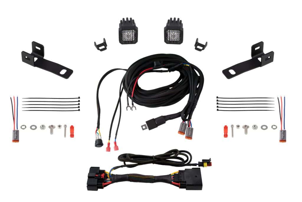 DD7169 C1 Sport complete 2015–2020 F-150 kit with vehicle brackets, adapter and relay harness.